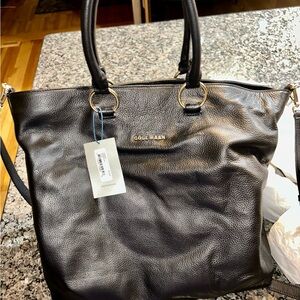 Cole Haan Black Tote Spacious Leather Design